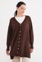 Jacquard V-Neck Buttoned Cardigan - 6