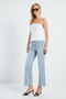 High Waist Cut-Off Leg Jeans - 5