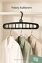 Set of 3 9-Compartment Multi Magic Hangers - Black Closet Organizer - 2