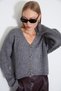 Buttoned V-Neck Knitted Cardigan - 7