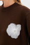 Beaded Floral Embroidered Knit Sweater - 5