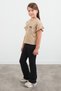 Rabbit Printed Sleeve Ruffle Girl's T-Shirt - 5