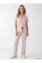 Rmz Gi̇yi̇m Farkiyla Shirt Roba Collar Striped Women's Pajama Set