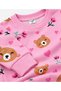 Girl's Cotton Fabric Pink Color Fleece-Lined Teddy Bear Heart Pattern Long Sleeve Winter Pajamas Set - 2