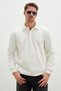 Half Button Polo Collar Pique Sweatshirt