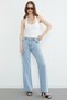 Rivet Detailed High Waist Jeans