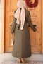 Belted Khaki Hijab Trench Coat 61500Hk - 4