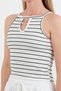 Halter Neckline Body with Striped Ring Detail - 5
