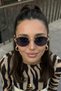 Cartiess Unisex Ellipse Black Gold Framed Ultra Light Uv400 Filtered Sunglasses - 2