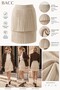 Women's Beige Layered Pleated Knitwear Skirt - 2