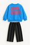 Text Printed Boy's Suit - 4