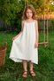 Basic Strappy Skirt with Ripped Hem Girls' Muslin Dress