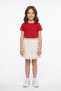 Floral Elastic Waist Glittery Girls' Skirt
