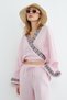 Tied Kimono with Embroidered Collar and Sleeves - 7