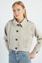 Pleated Double-Breasted Collar Cropped Trench Coat - 4