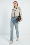 Pleated Double-Breasted Collar Cropped Trench Coat - 5