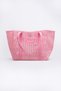 Straw Beach Handbag with Faux Leather Strap - 3