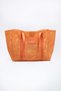 Straw Beach Handbag with Faux Leather Strap - 3