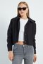 Pleated Double-Breasted Collar Cropped Trench Coat - 2