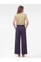 Wide Leg Pleated Fabric Pants with Side Pockets - 4