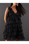 Rochie scurta, Negru - 3