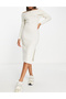 Rochie medie, Ecru - 4