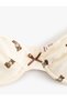 Unpadded Bowknot Underwire Cotton Teddy Bear Printed Bra - 7