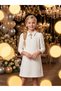 Girl's Stone Brooch Detailed Fakir Sleeve Dress - 2