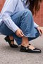 Women's Loafer Velcro Casual Shoes Valsey Black Patent Leather - 4