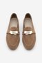 Women's Loafer Genuine Leather Buckle Moccasin Casual Shoes Nador Camel Suede - 6
