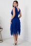 Double Breasted Collar Ruffle Short Dress 13399 - 8