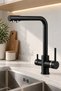 Black Purification Outlet Kitchen Sink Faucet with 3-Way Purification and 2-Year Warranty