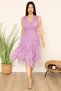 Rochie scurtă cu volane cu guler dublu 13399 - 4