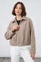 Women's zipper closure lined cashmere bomber jacket - mink