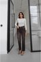 Brown Washed Short Cut Bell Bottom Jeans