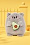 30 cm Soft Pillow, Avocado Cat Plush Toy, Playmate, Gray.
