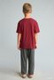 Boys' Regular Fit 2-Piece Short-Sleeve Printed Burgundy Pajama Set I0552A826AU - 7
