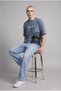 Boxy Fit Crew Neck Printed Short Sleeve T-Shirt J0791Ax26Au - 6
