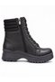 Women's Lace-Up Boots Black Leather - 2