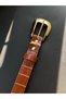 Oval Gold Buckle Belt Waist Belt Coat Belt Dress Belt Trouser Belt - 3