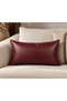 Bordeaux Leather Throw Pillow Cover - Leather Fabric Single Decorative Throw Pillow Cover - 3