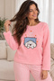 Winter Plush Fleece New Year Themed Women's Pajama Set - 2