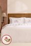 Ottalia 100% Cotton Cross-Stitch Embroidered Double Duvet Cover Set White