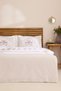 Ottalia 100% Cotton Cross-Stitch Embroidered Double Duvet Cover Set White - 6