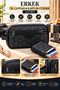 Patterned Vegan Leather Cosmetic Makeup Shaving Men's Clutch Bag Patterned Wallet Card Holder