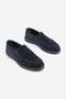 Women's Genuine Leather Moccasin Loafers with Rope Detail, Casual Shoes, Ginar Navy Suede. - 5