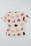 Girls' Pajama Set, Short Sleeve, Colorful Heart Pattern, 8-12 Years, Yellow - 8