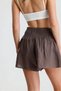 Lapis Shorts Skirt Shirt Linen Brown Suit - 6