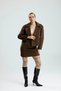 Aphro Kaše Women's Brown Jacket and Skirt Set. - 3