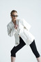Nuit Belden Fitted White Jacket with Bird's Eye Detail - 5